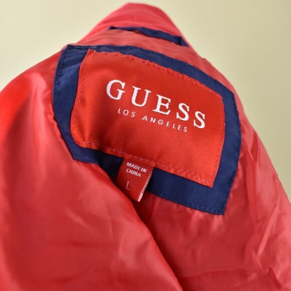 GUESS Vintage Style Zip Up Windbreaker Jacket L - Picture 10 of 11